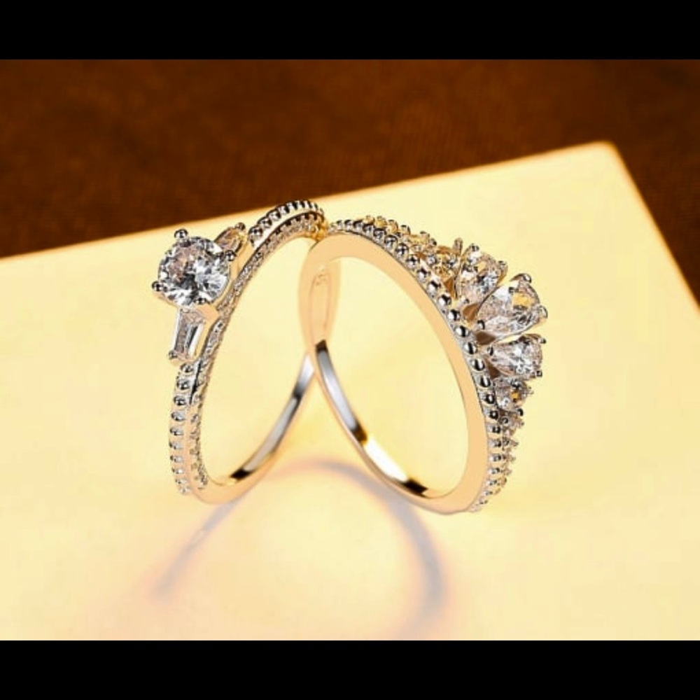 925 Sterling Silver Crown Stackable Ring - Picture 3 of 10